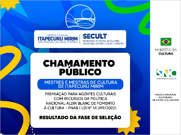 EDITAL DE PREMIAÇÃO Nº 002/2026 - MESTRES E MESTRAS DE CULTURA DE ITAPECURU MIR [...]
